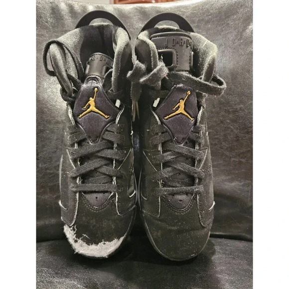 Nike Air Jordan 6 Retro DMP Black/Gold Youth Size 7 - Major Flaw - See Pics - Picture 15 of 16